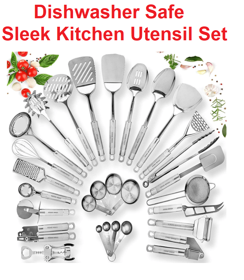 Best Stainless Steel Kitchen Utensil Set Of 2021 Dishwashing Pro