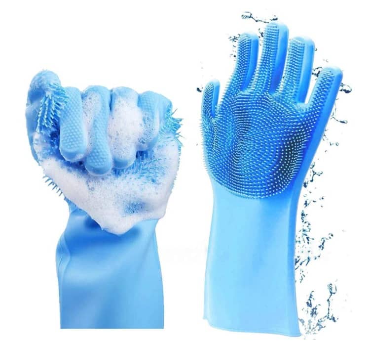 sponge scrubber gloves